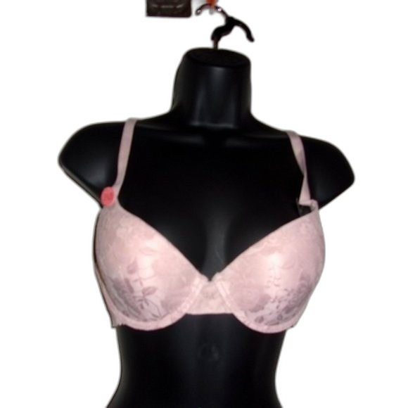 Youmita Peach Whip Lace Demi 34B Bra & Coordinating Medium Seamless Panty NWT - Picture 2 of 10